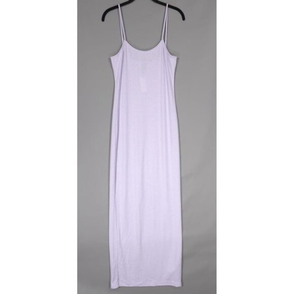 NWT Anthropologie Maxi Dress Sleeveless Pointelle Slip MEDIUM Lavender Back Slit - Picture 4 of 14